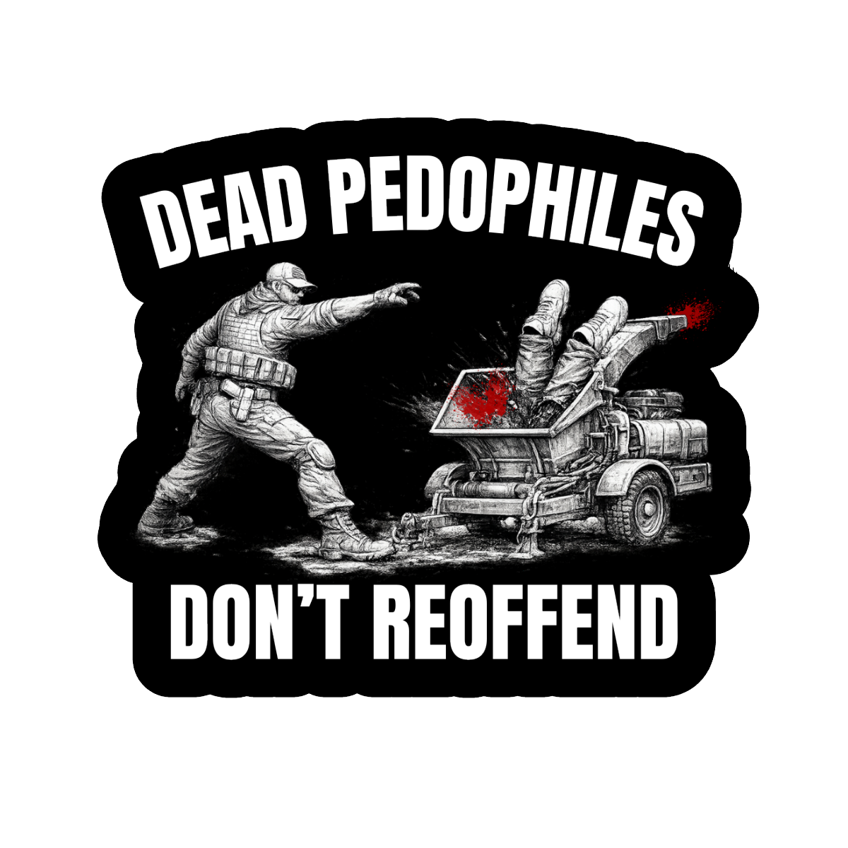 Pedo Wood Chipper Sticker