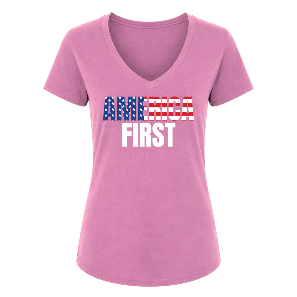 USA America Female V-Neck
