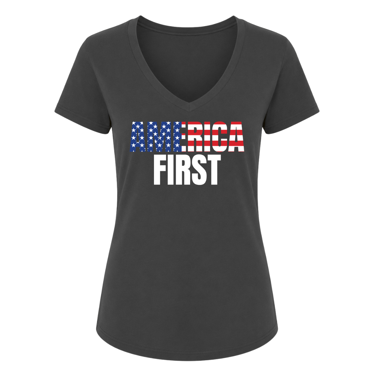 USA America Female V-Neck