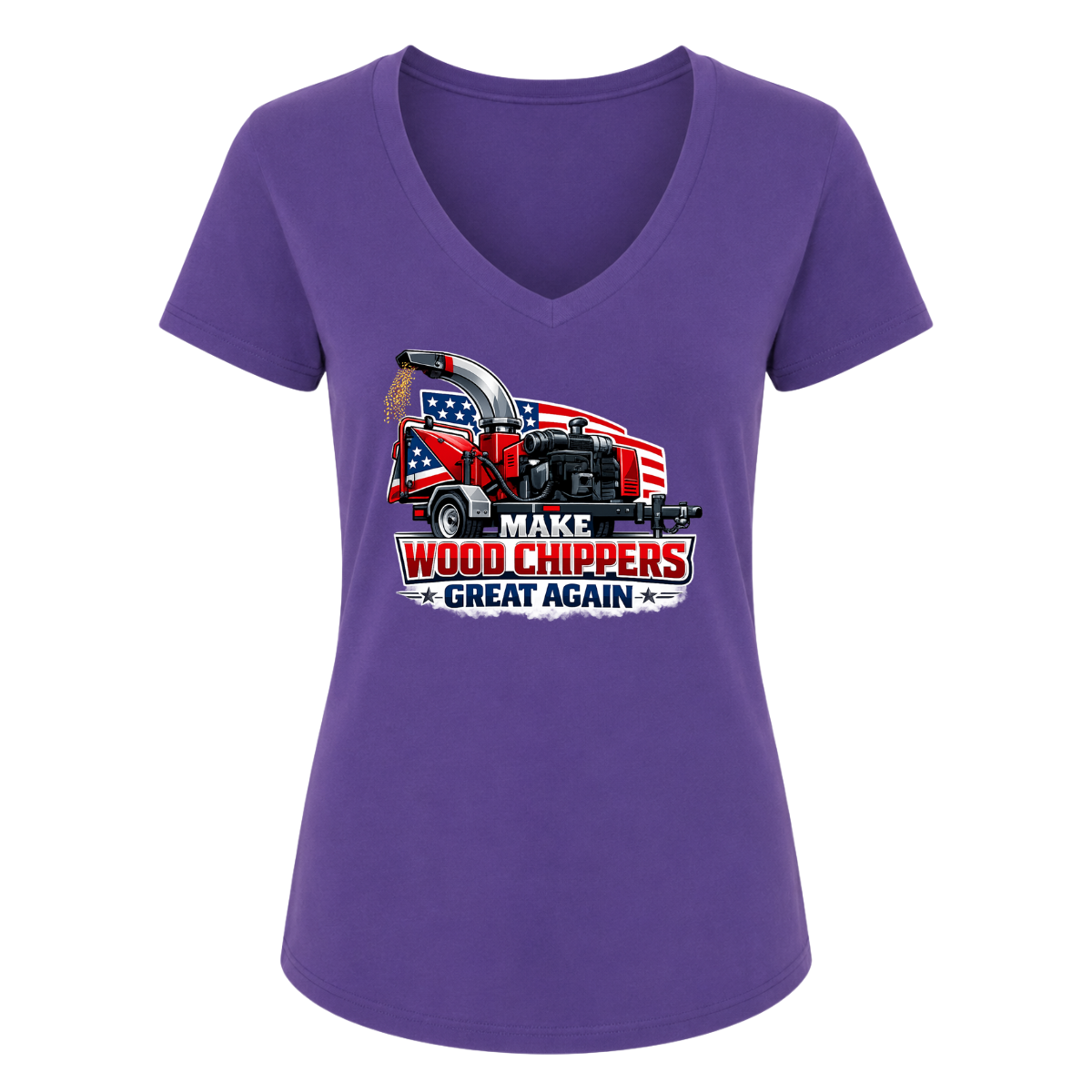 Make Wood Chippers Great Again USA Female V-Neck
