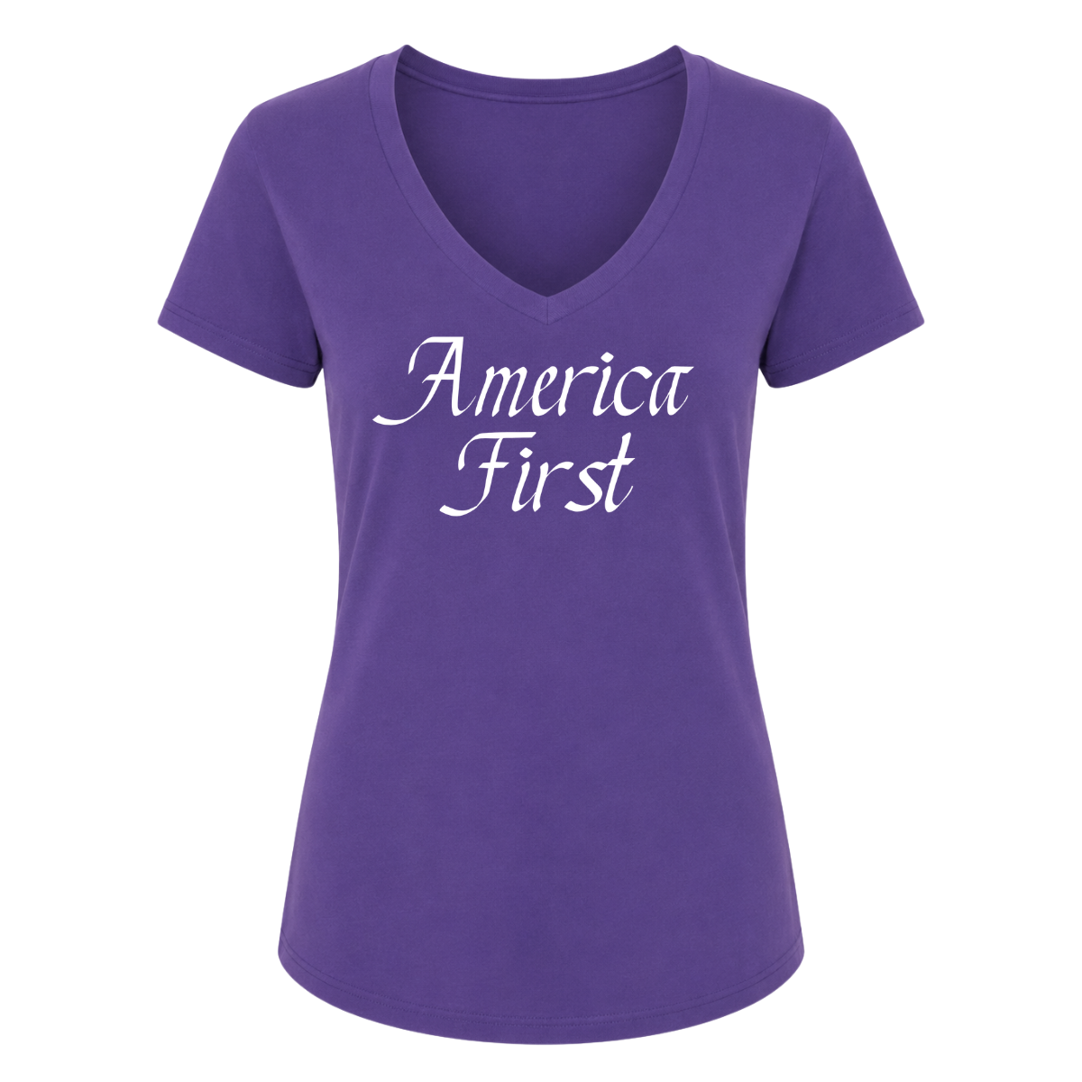 Cursive America First Female V-Neck
