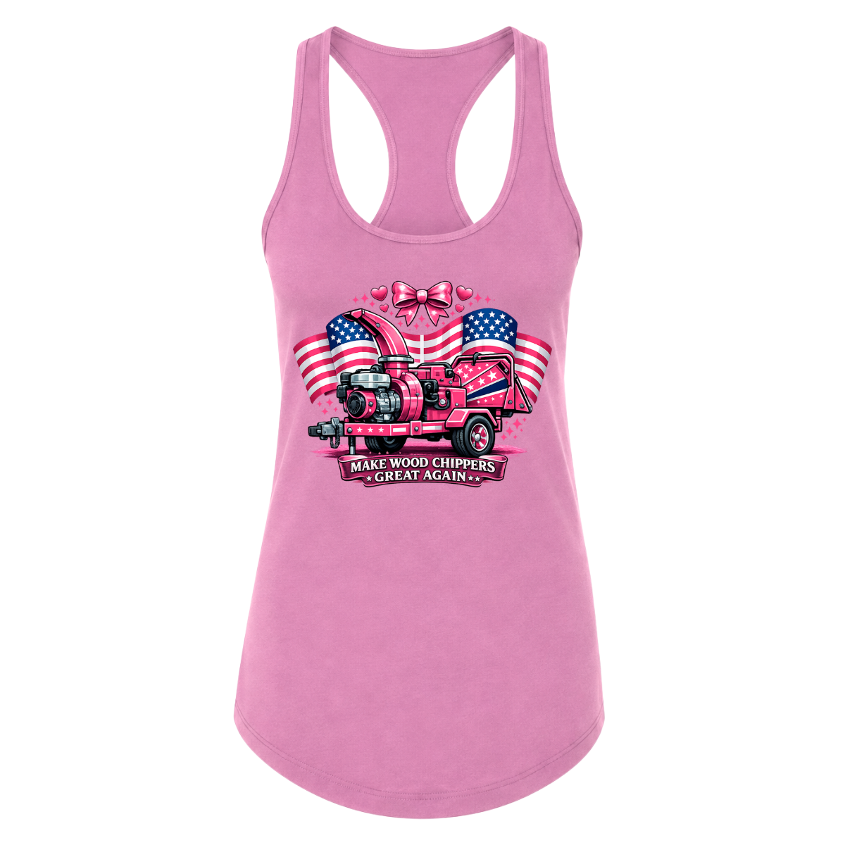 Make Wood Chippers Great Again Pink Female Tank