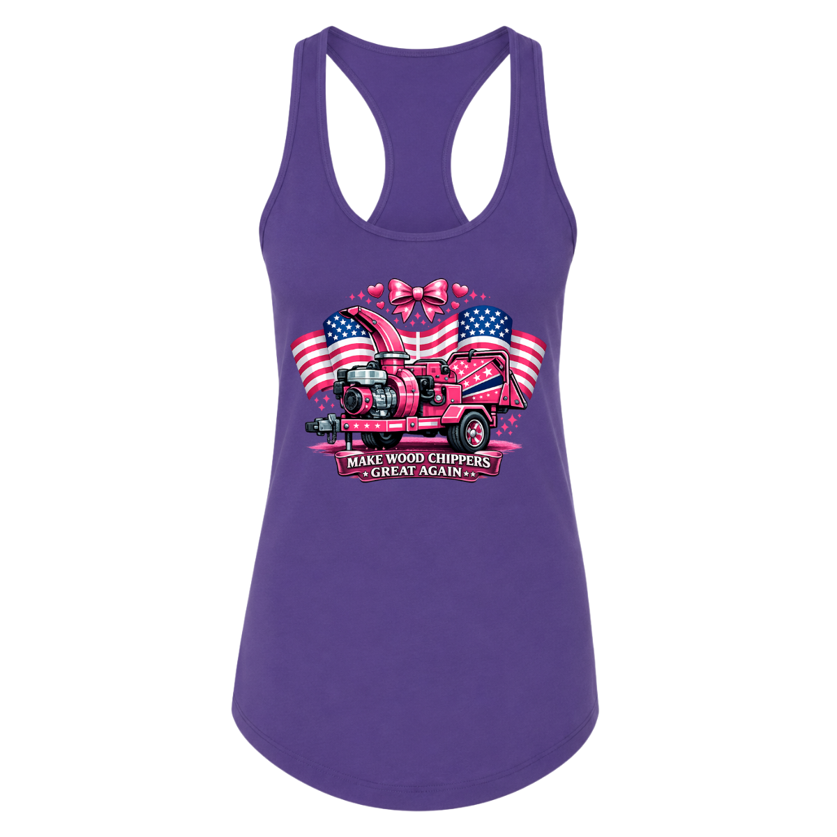 Make Wood Chippers Great Again Pink Female Tank