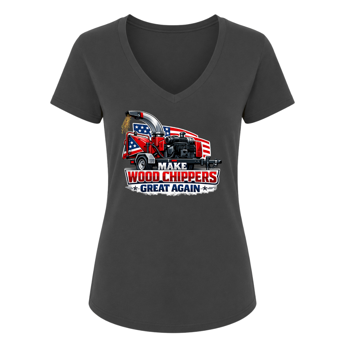 Make Wood Chippers Great Again USA Female V-Neck