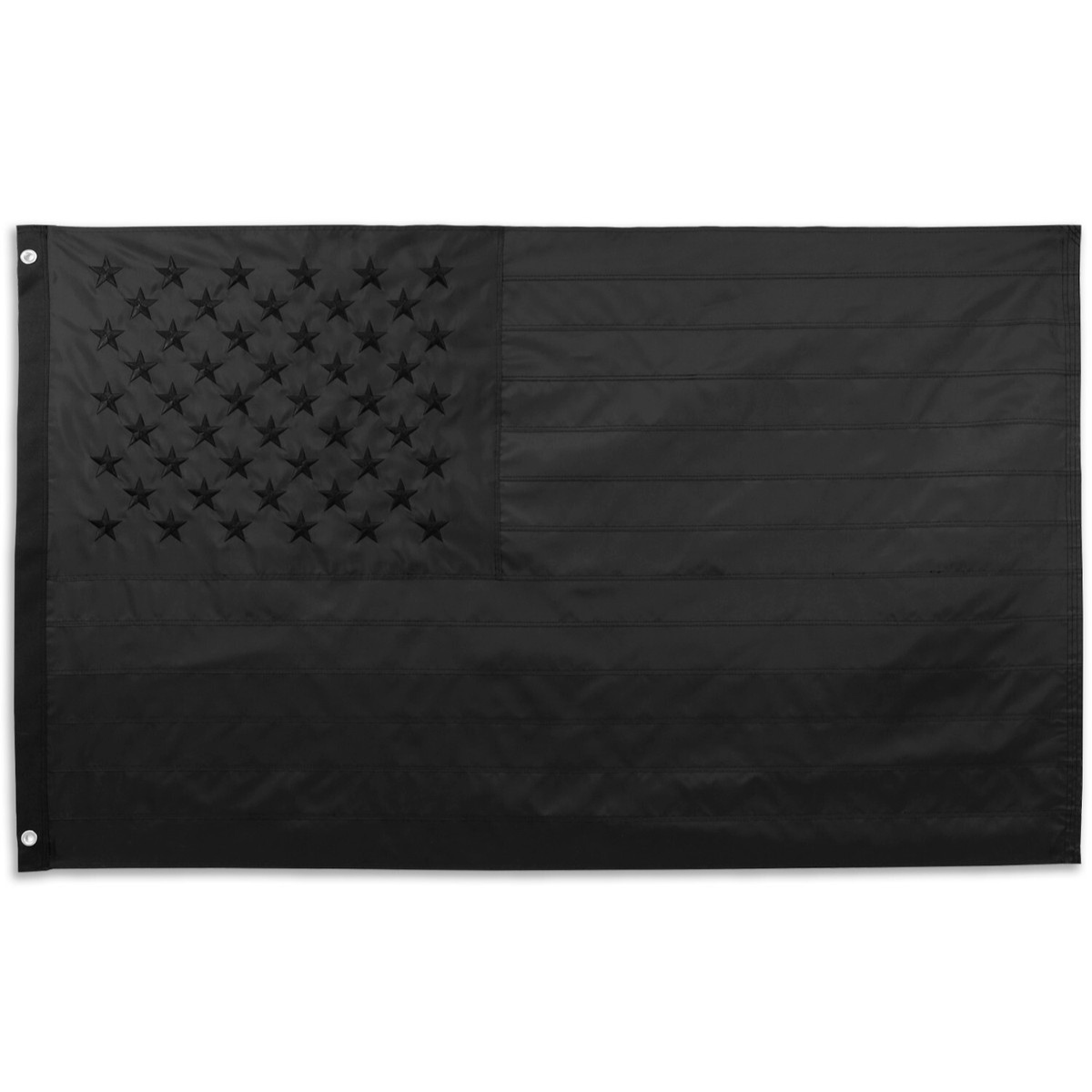 Black Embroidered American Flag