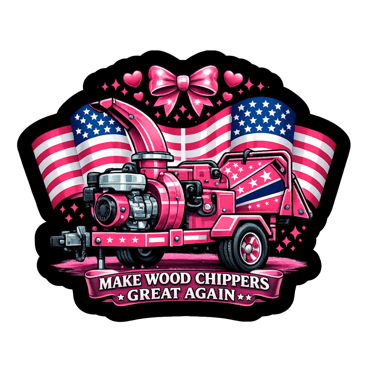 Make Wood Chippers Great Again Pink Sticker