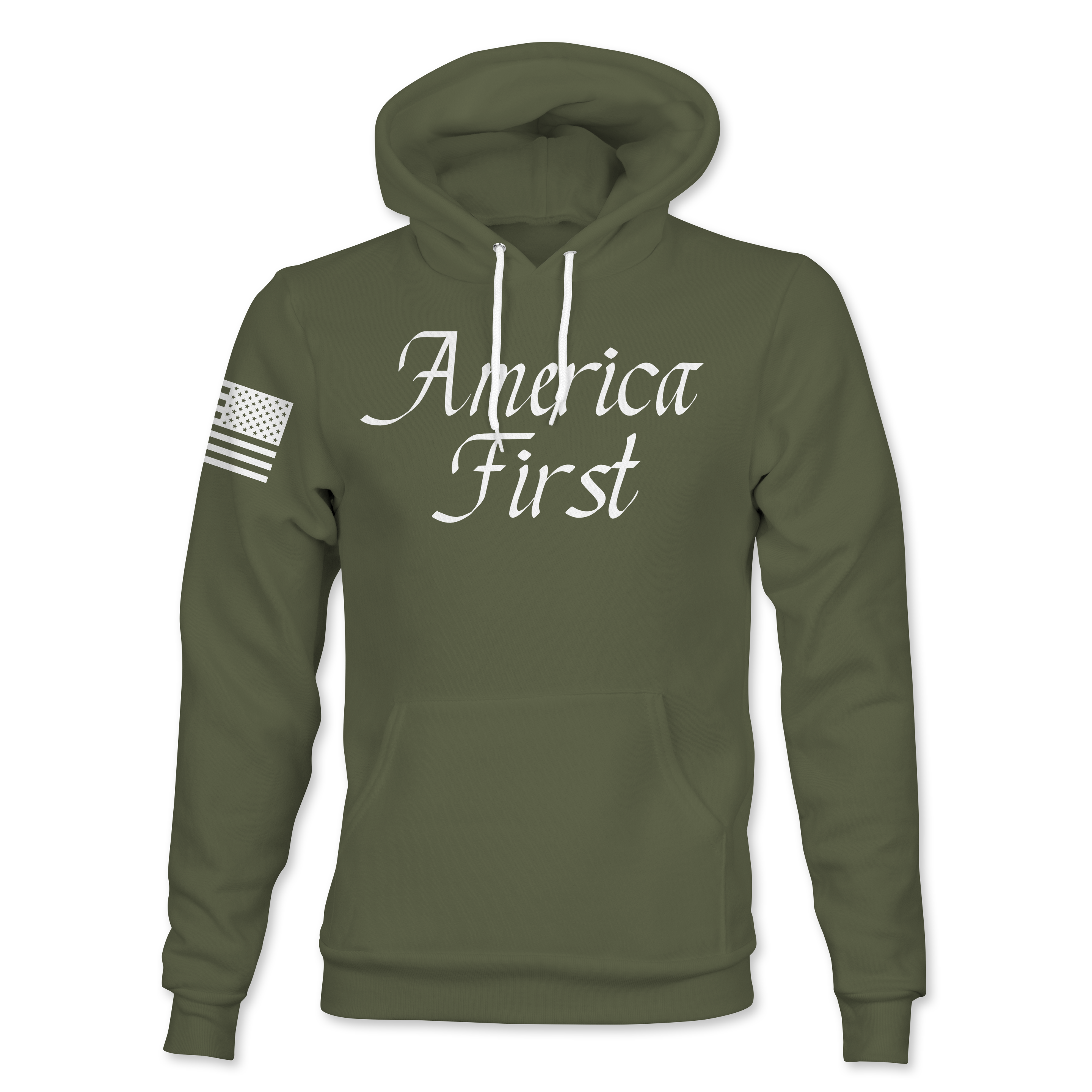 Cursive America First Hoodie