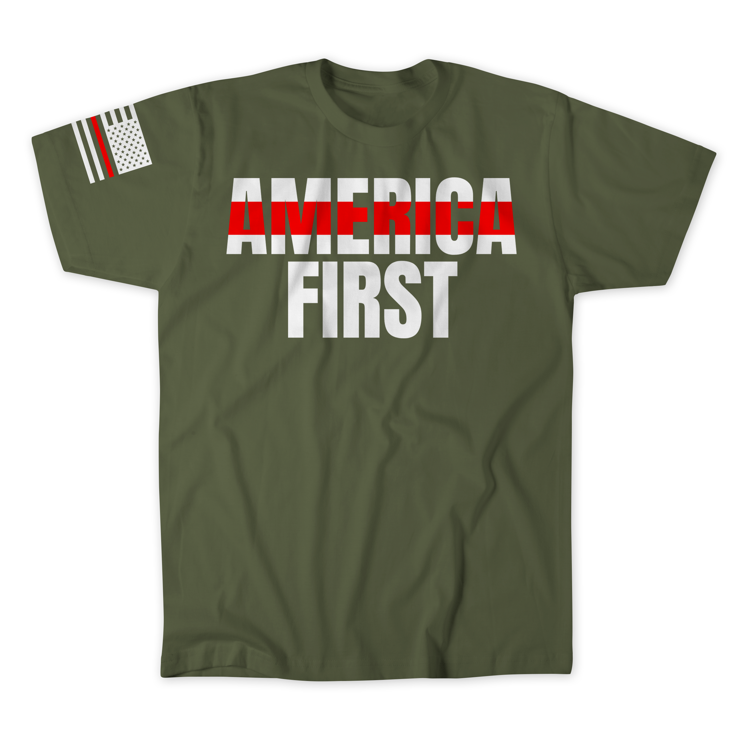 Red line America First T-Shirt