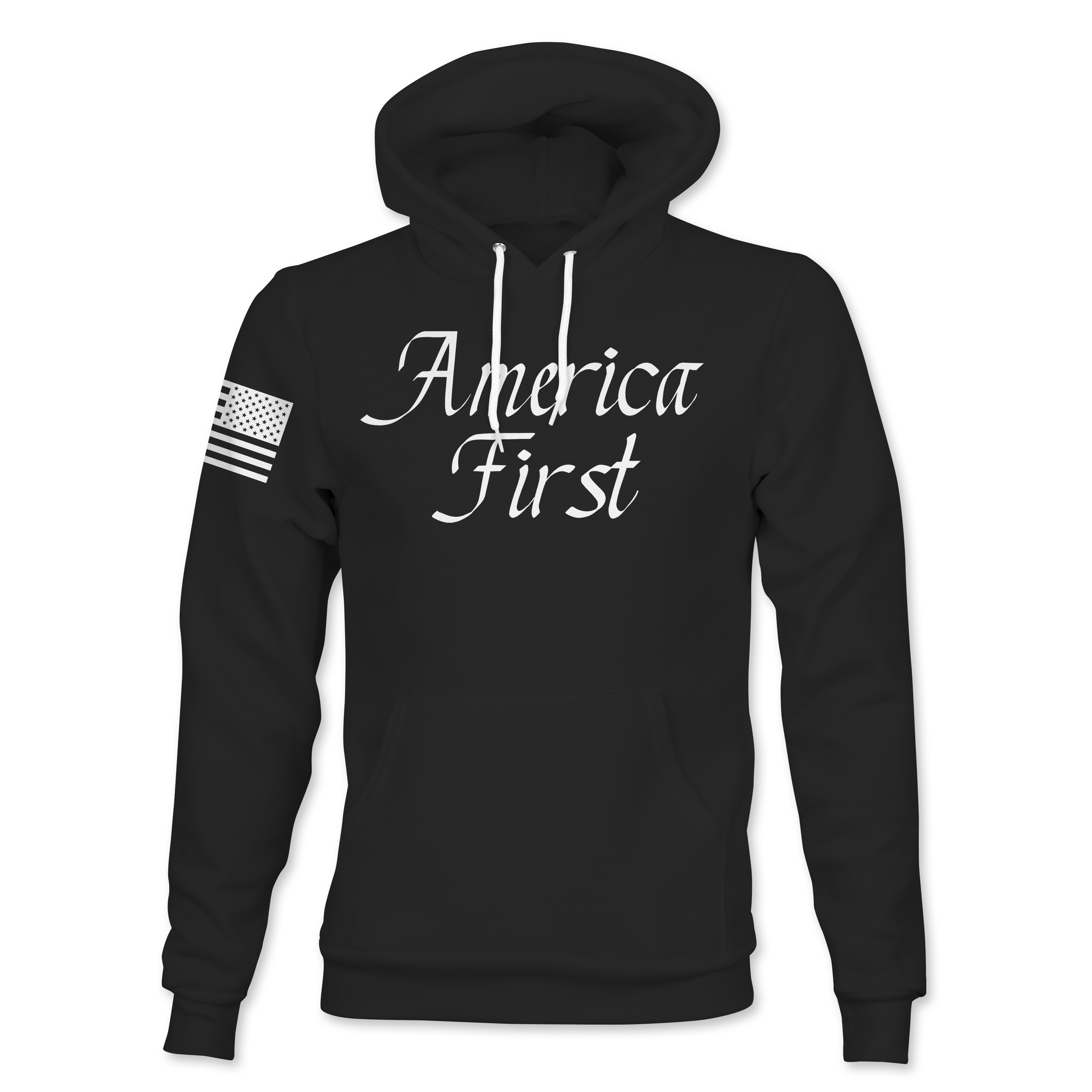 Cursive America First Hoodie